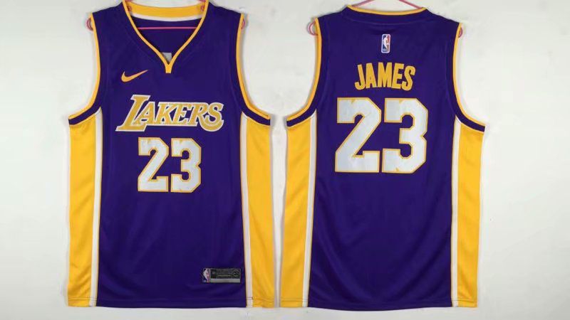 Men Los Angeles Lakers #23 James Purple Nike NBA Jerseys->->NBA Jersey
